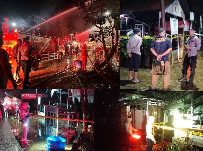 Bekas Kantor Desa yang Difungsikan sebagai TK Al-Qur’an dan Posyandu di Tanta Hulu Terbakar